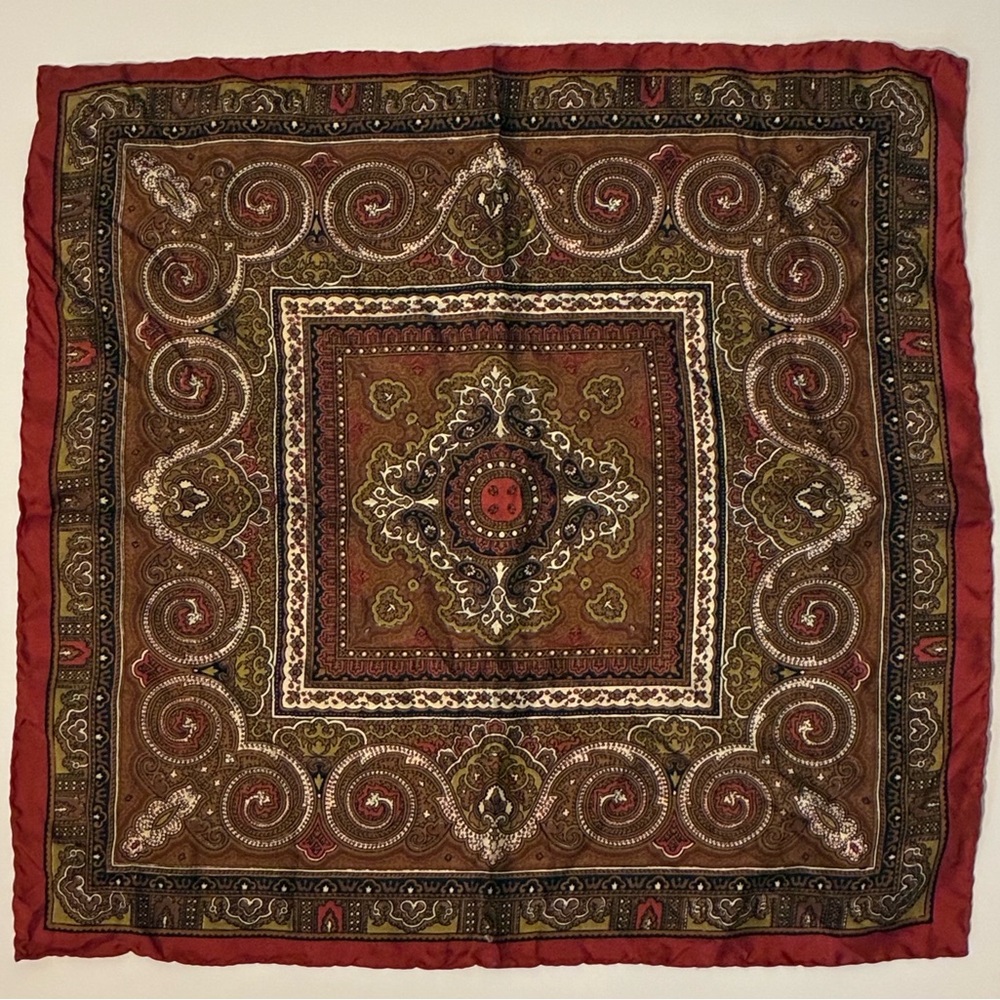 Ornate Patterned Silk Scarf